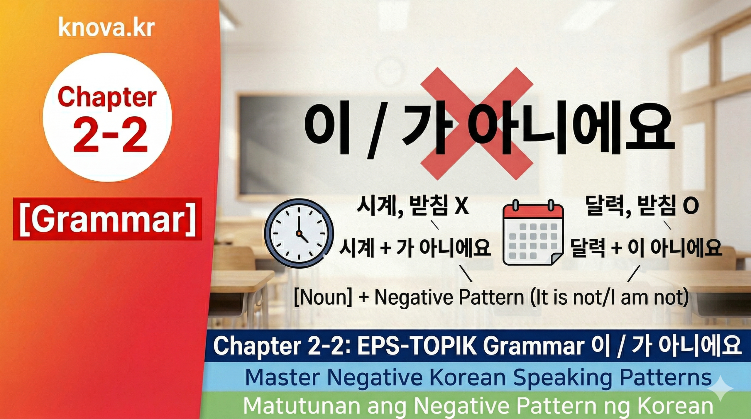 EPS-TOPIK Grammar Chapter 2-2 이 가 아니에요 (i ga ani-eyo) Negative Pattern Practice