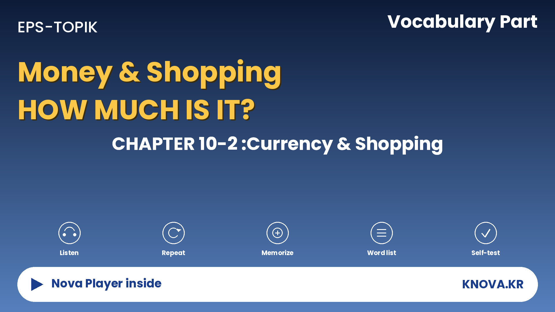EPS-TOPIK Chapter 10-2 Vocabulary – Money and shopping vocabulary in Korean | Teacher Nova