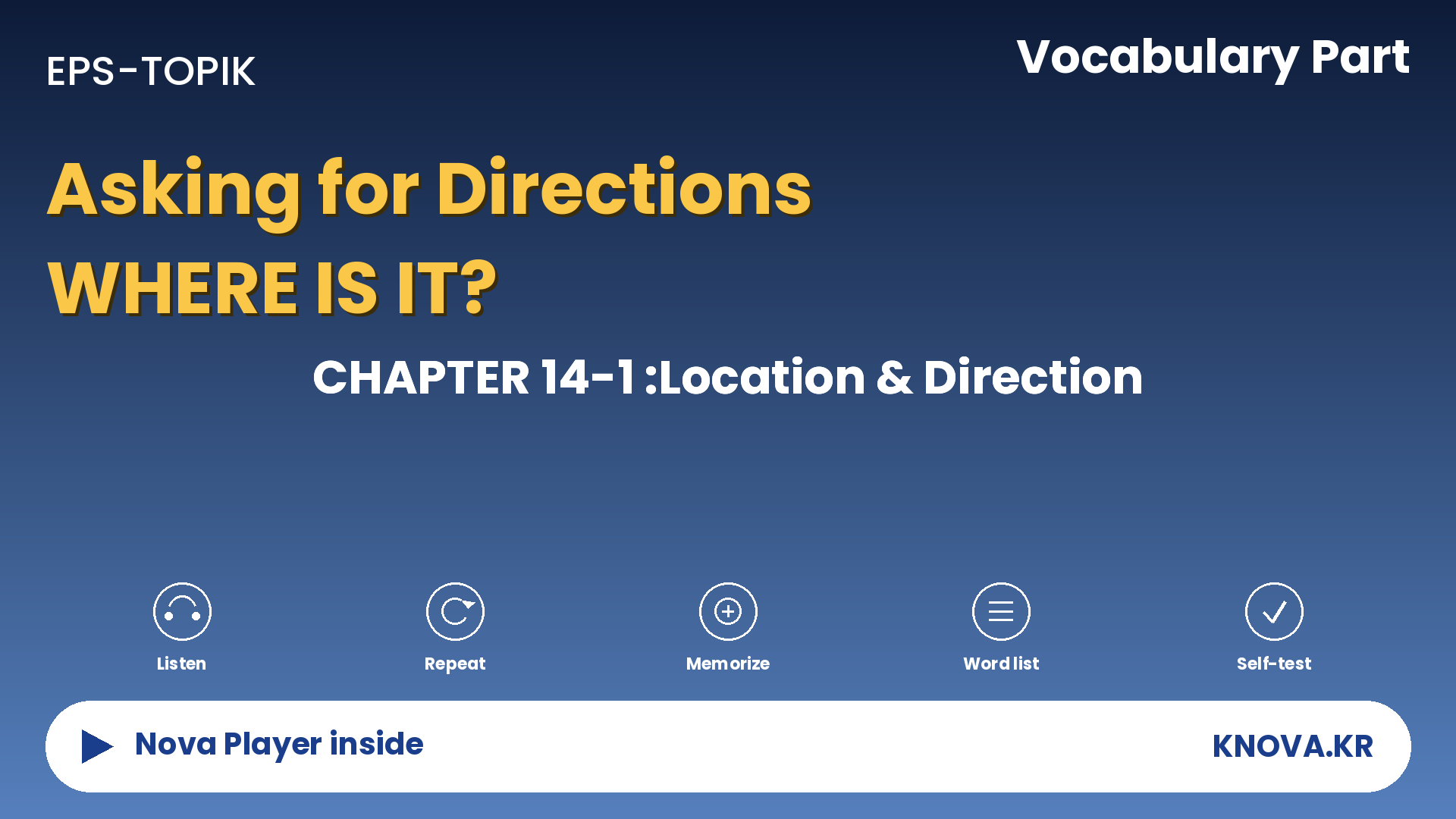 EPS-TOPIK Chapter 14-1 Vocabulary – Location and direction in Korean | Teacher Nova