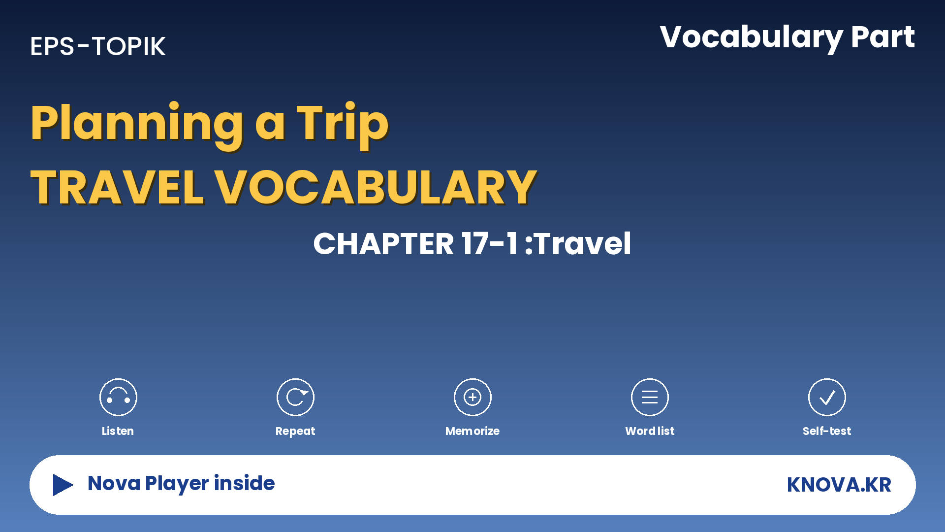 EPS-TOPIK Chapter 17-1 Vocabulary – Travel vocabulary in Korean | Teacher Nova