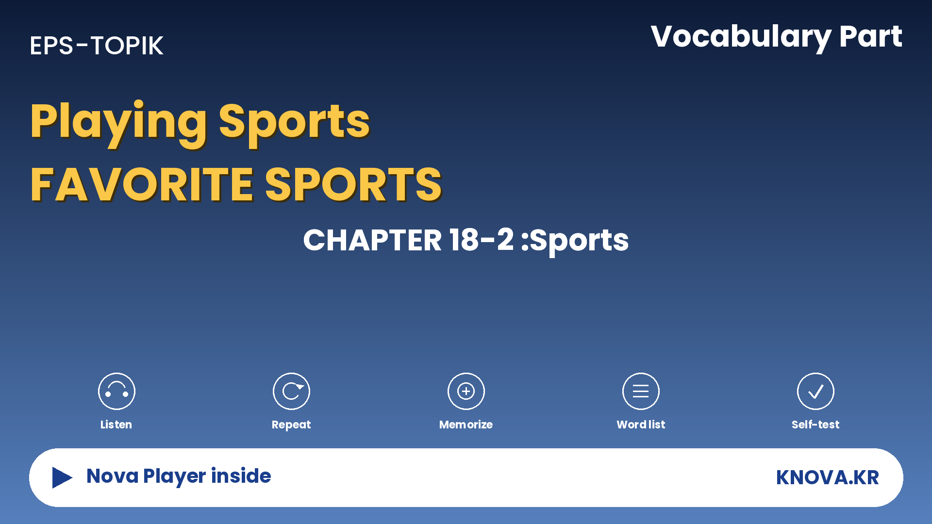 EPS-TOPIK Chapter 18-2 Vocabulary – Sports vocabulary in Korean | Teacher Nova