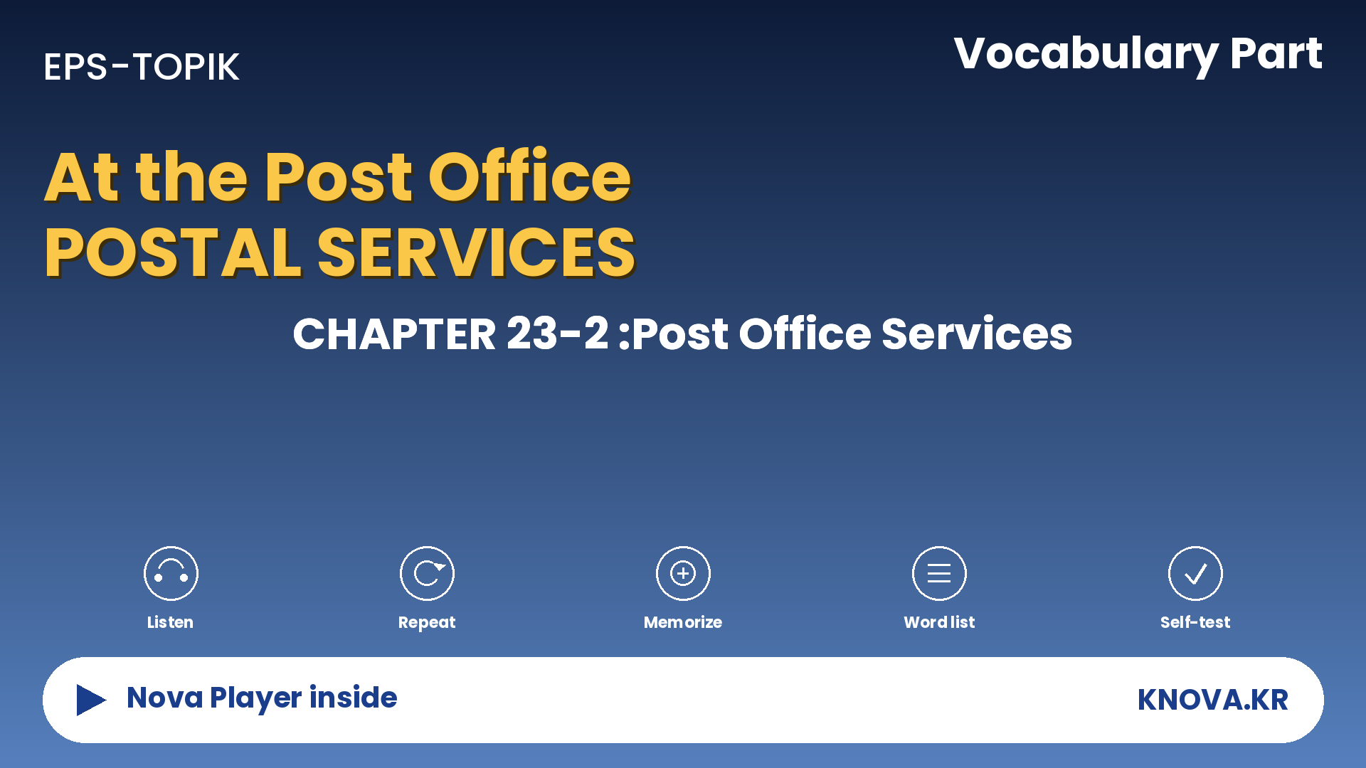 EPS-TOPIK Chapter 23-2 Vocabulary – Post office services in Korean | Teacher Nova