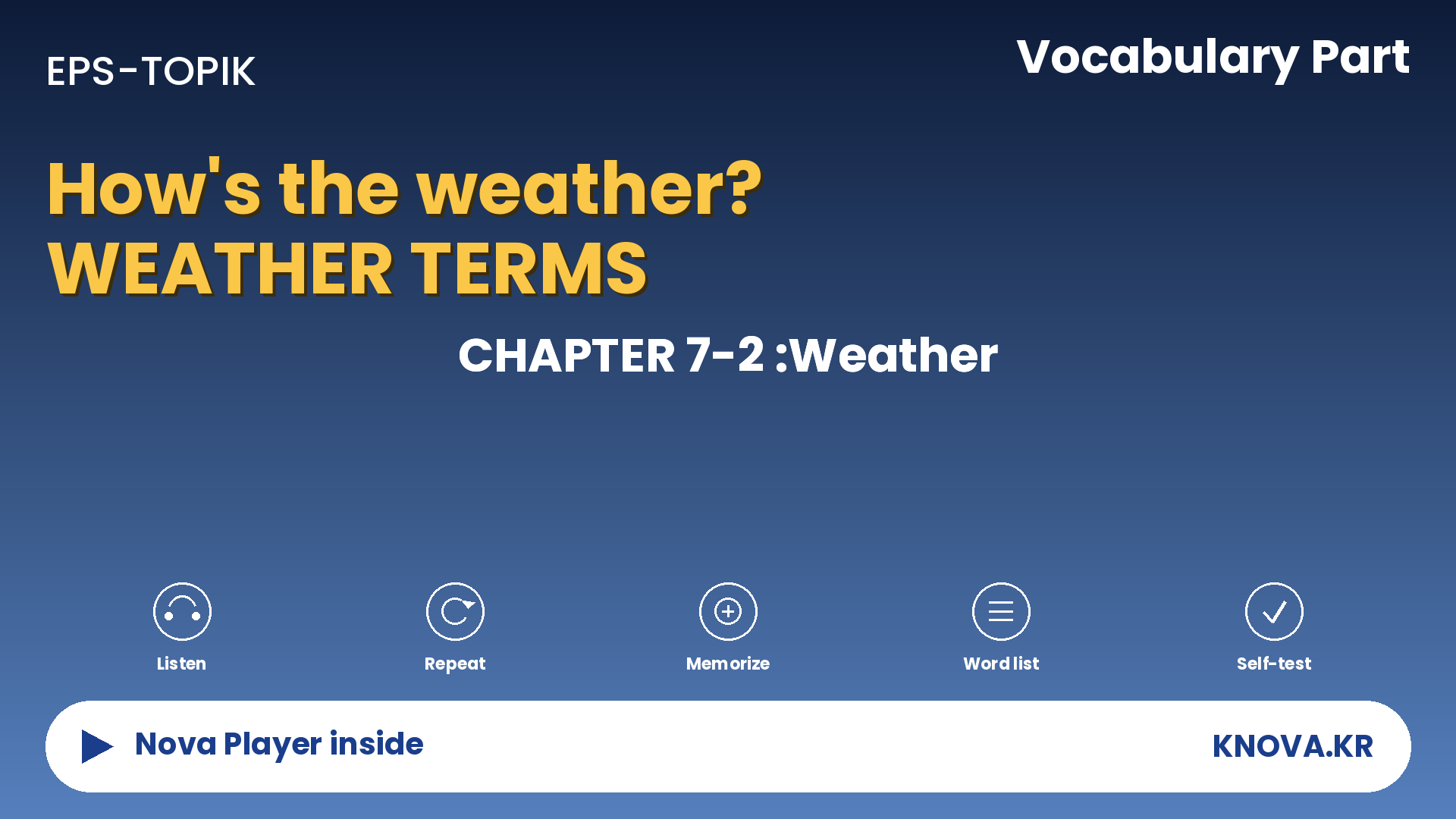 EPS-TOPIK Chapter 7-2 Vocabulary – Weather vocabulary in Korean | Teacher Nova