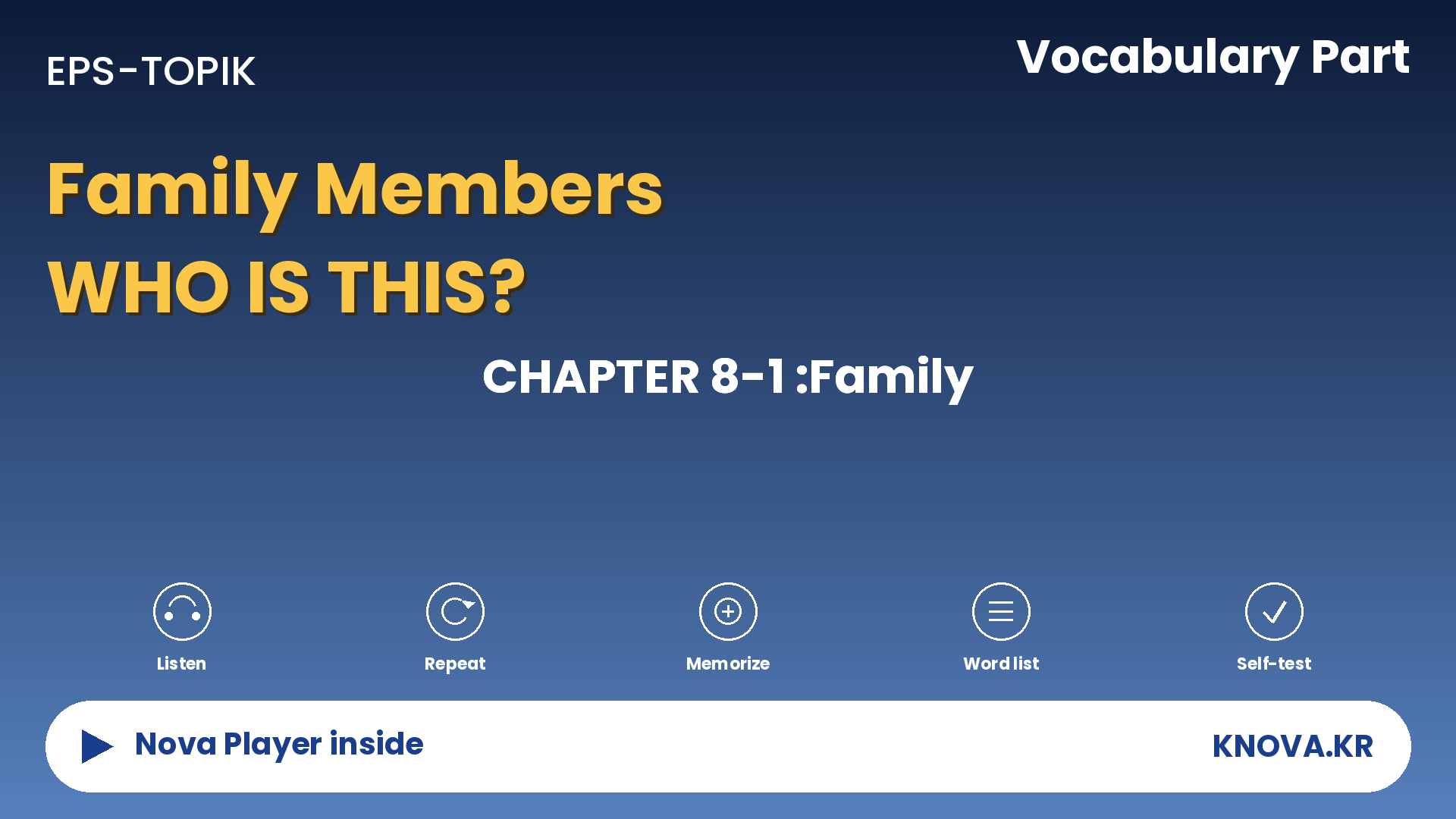 EPS-TOPIK Chapter 8-1 Vocabulary – Family and honorific expressions in Korean | Teacher Nova