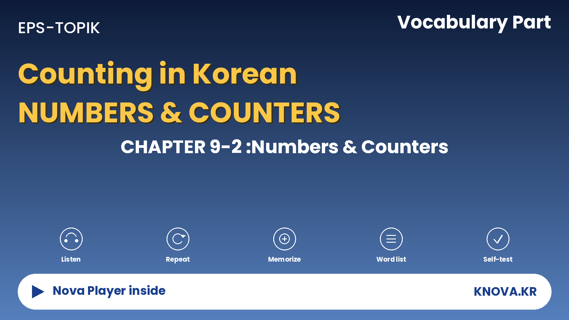 EPS-TOPIK Chapter 9-2 Vocabulary – Numbers and counters in Korean | Teacher Nova