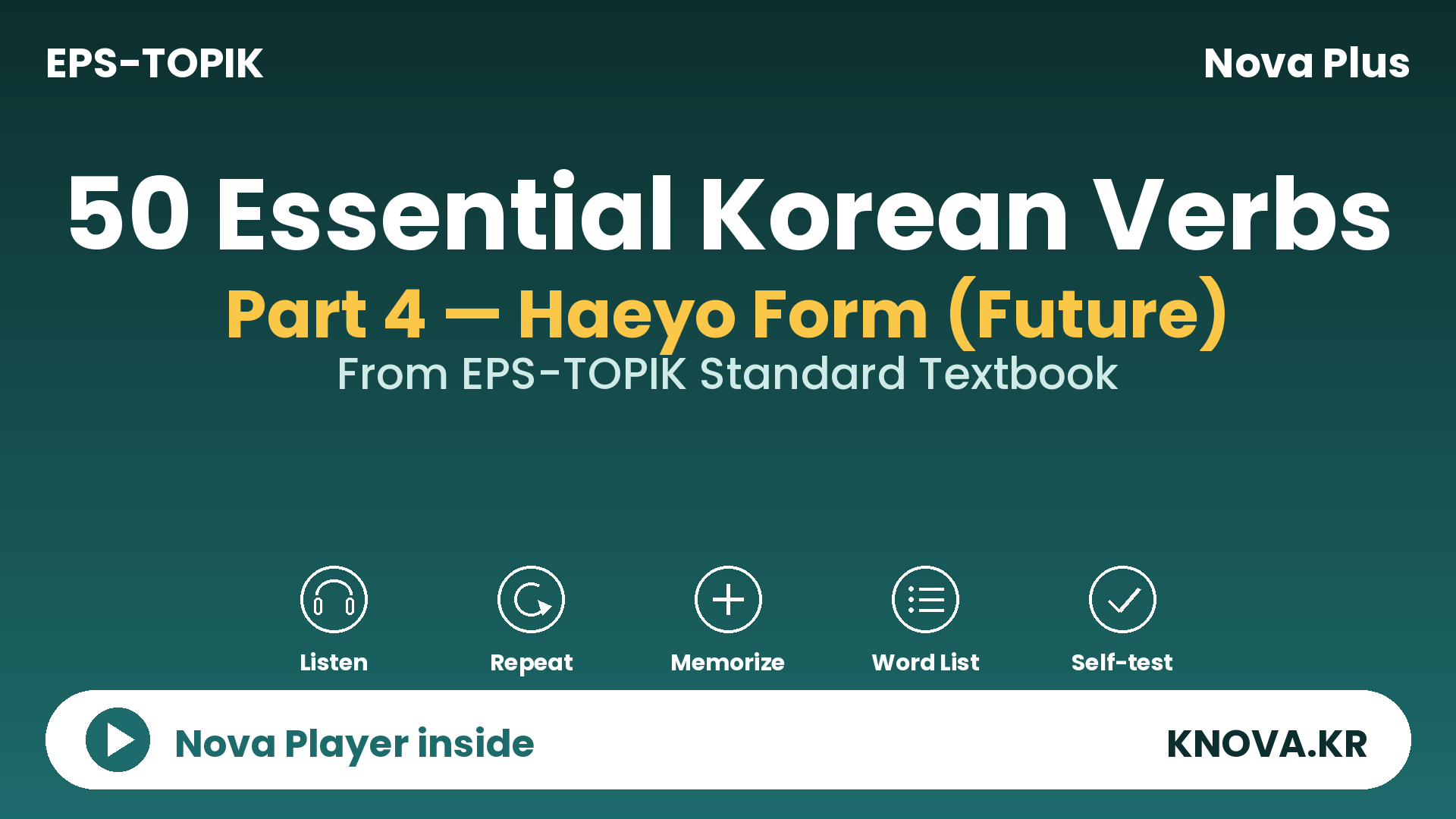 50 Korean Verbs Future Tense – Haeyo Form | Teacher Nova