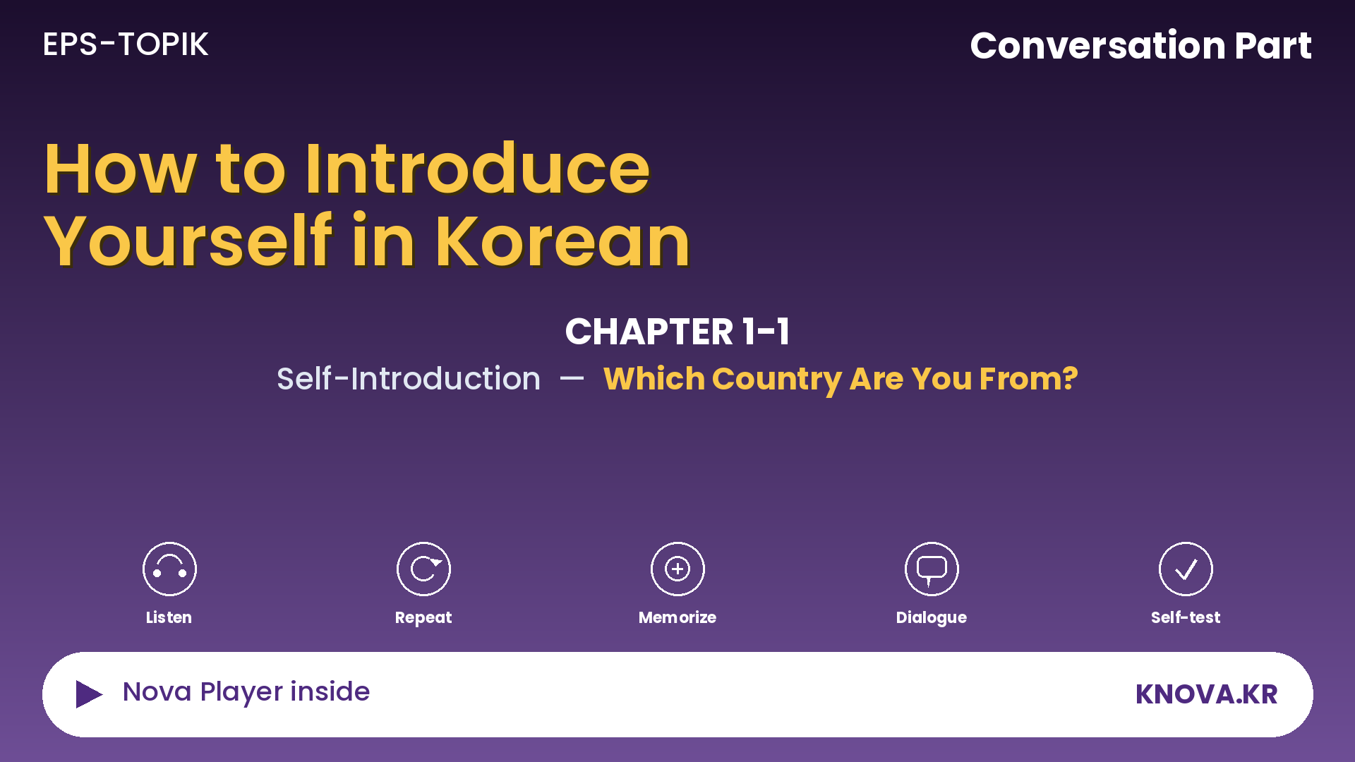 EPS-TOPIK Chapter 1-1 Conversation – Asking and Answering About Where Someone Is From in Korean | Teacher Nova