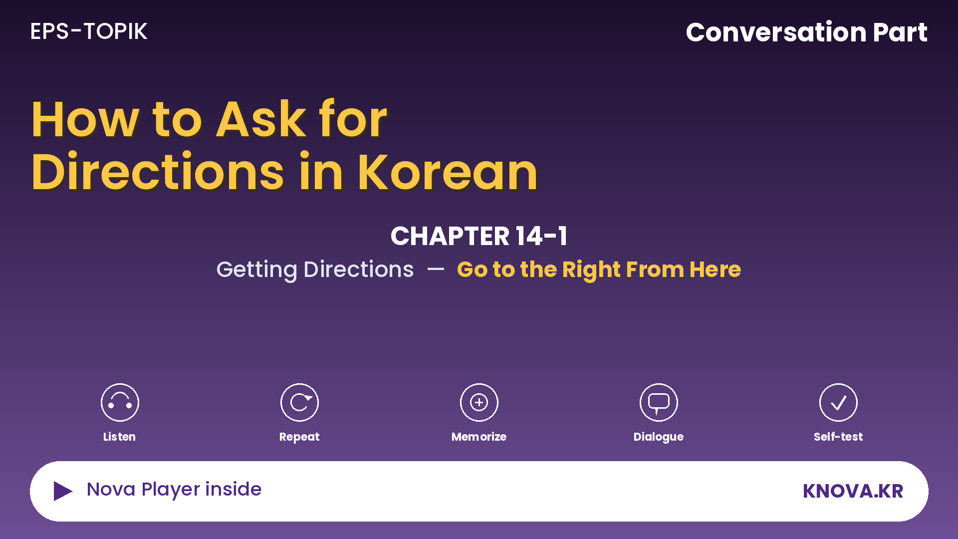 EPS-TOPIK Chapter 14-1 Conversation – Asking and Answering Questions About Location and Directions in Korean | Teacher Nova