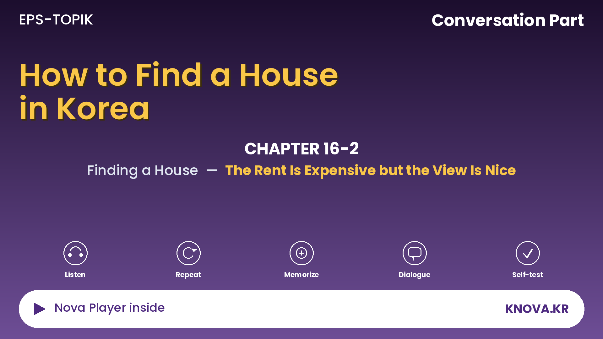 EPS-TOPIK Chapter 16-2 Conversation – Talking About a Residential Environment in Korean | Teacher Nova