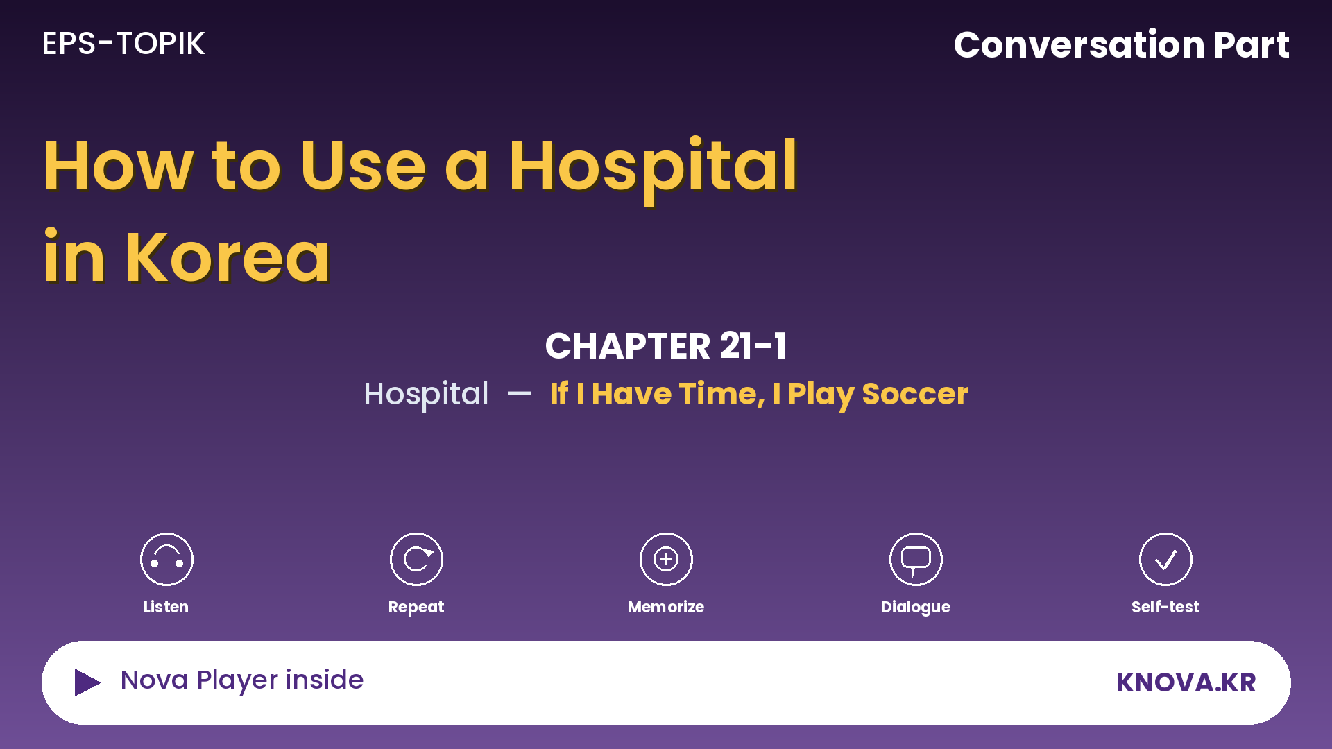 EPS-TOPIK Chapter 21-1 Conversation – Using Expressions Needed for Hospital Registration in Korean | Teacher Nova