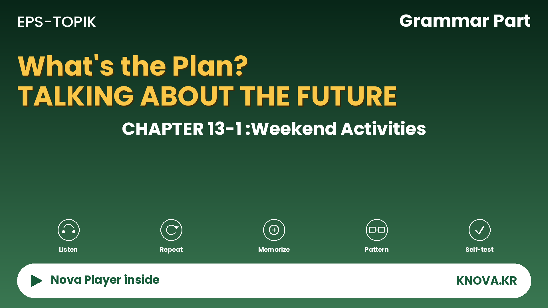  EPS-TOPIK Chapter 13-1 Grammar – Talking About Future Plans in Korean | Teacher Nova