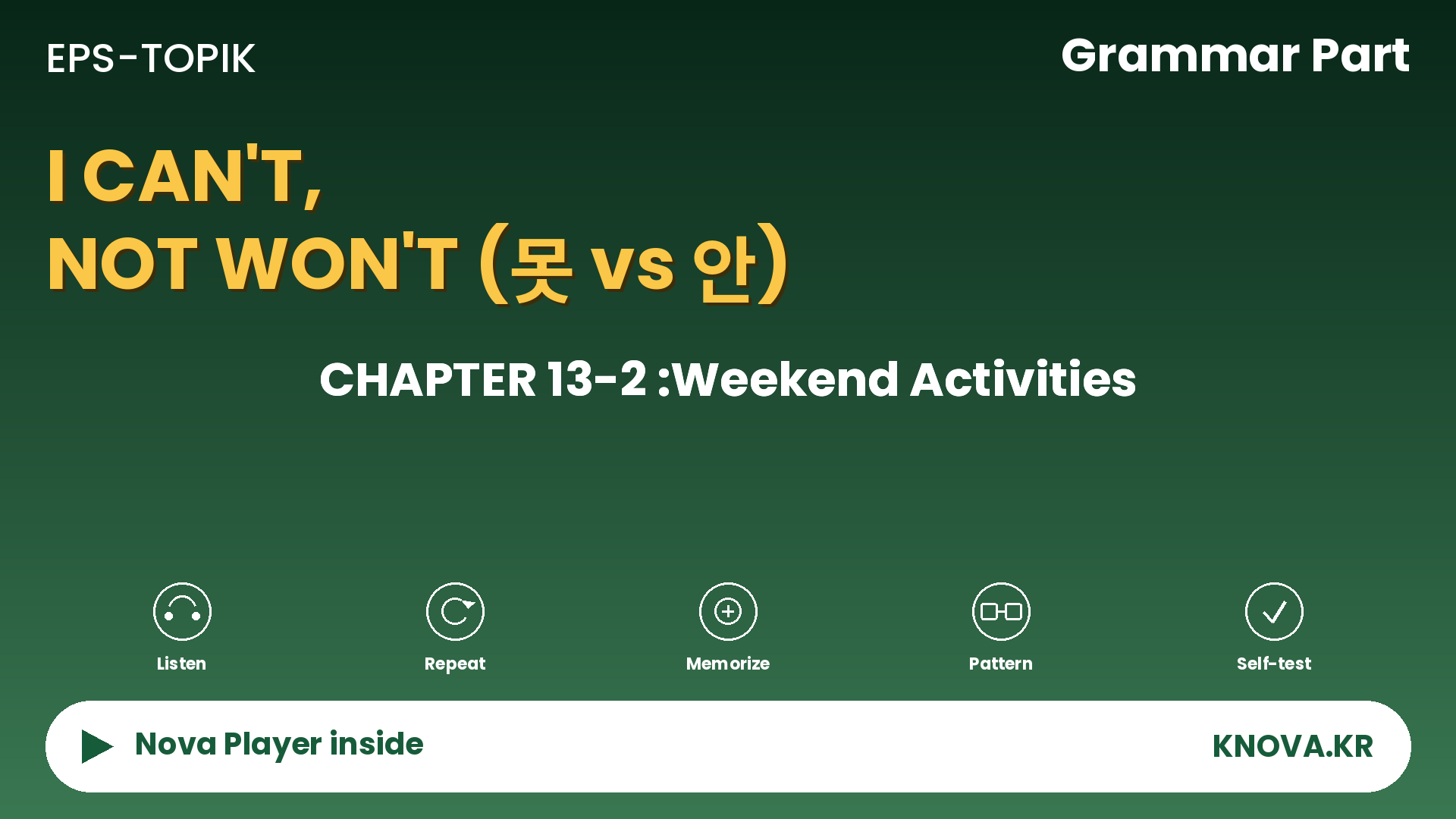 EPS-TOPIK Chapter 13-2 Grammar – Saying You Can’t Do Something in Korean | Teacher Nova