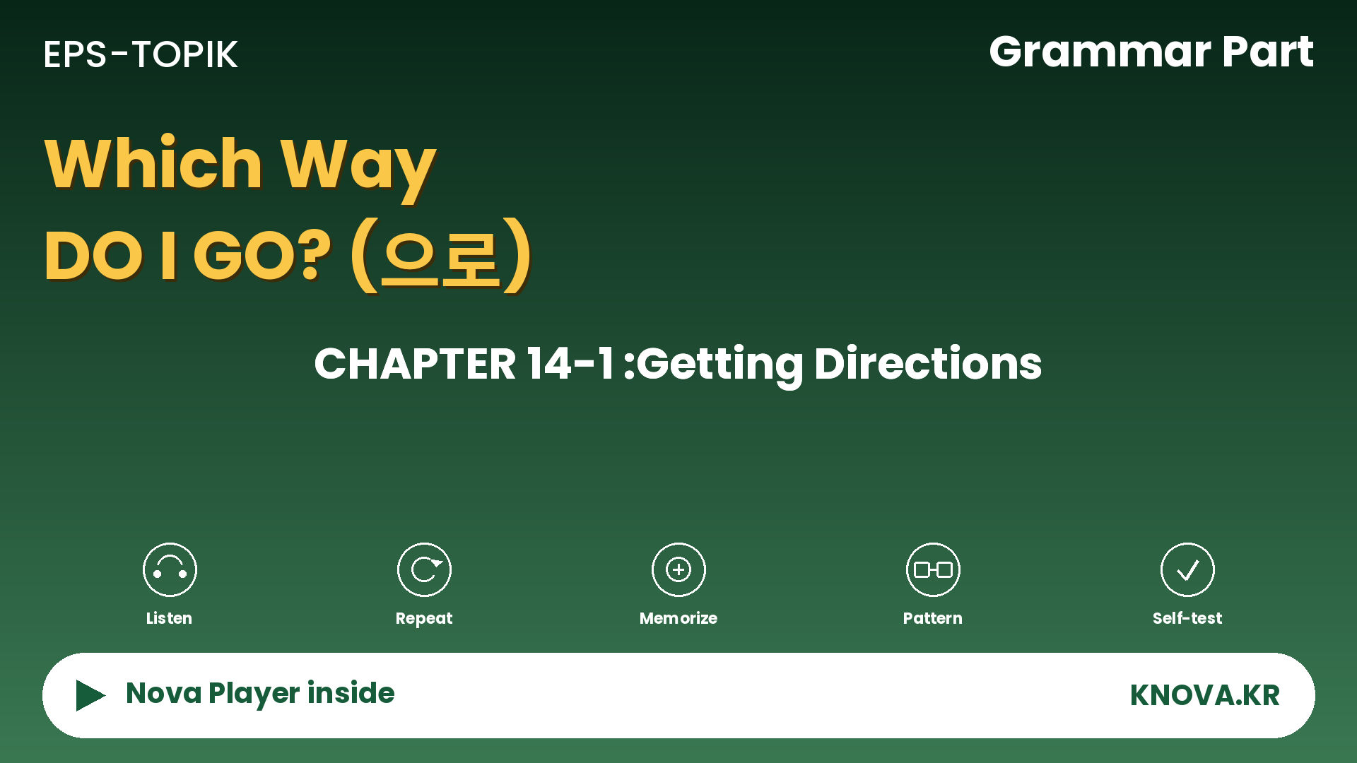 EPS-TOPIK Chapter 14-1 Grammar – The Direction Particle in Korean | Teacher Nova