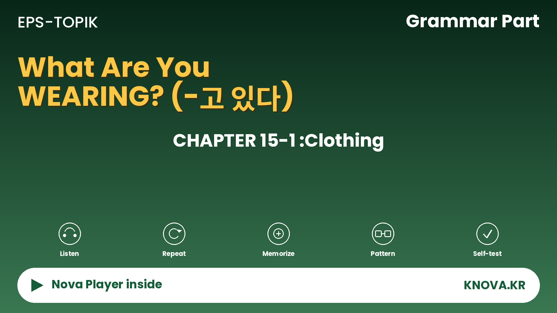  EPS-TOPIK Chapter 15-1 Grammar – Describing What Someone Is Wearing in Korean | Teacher Nova