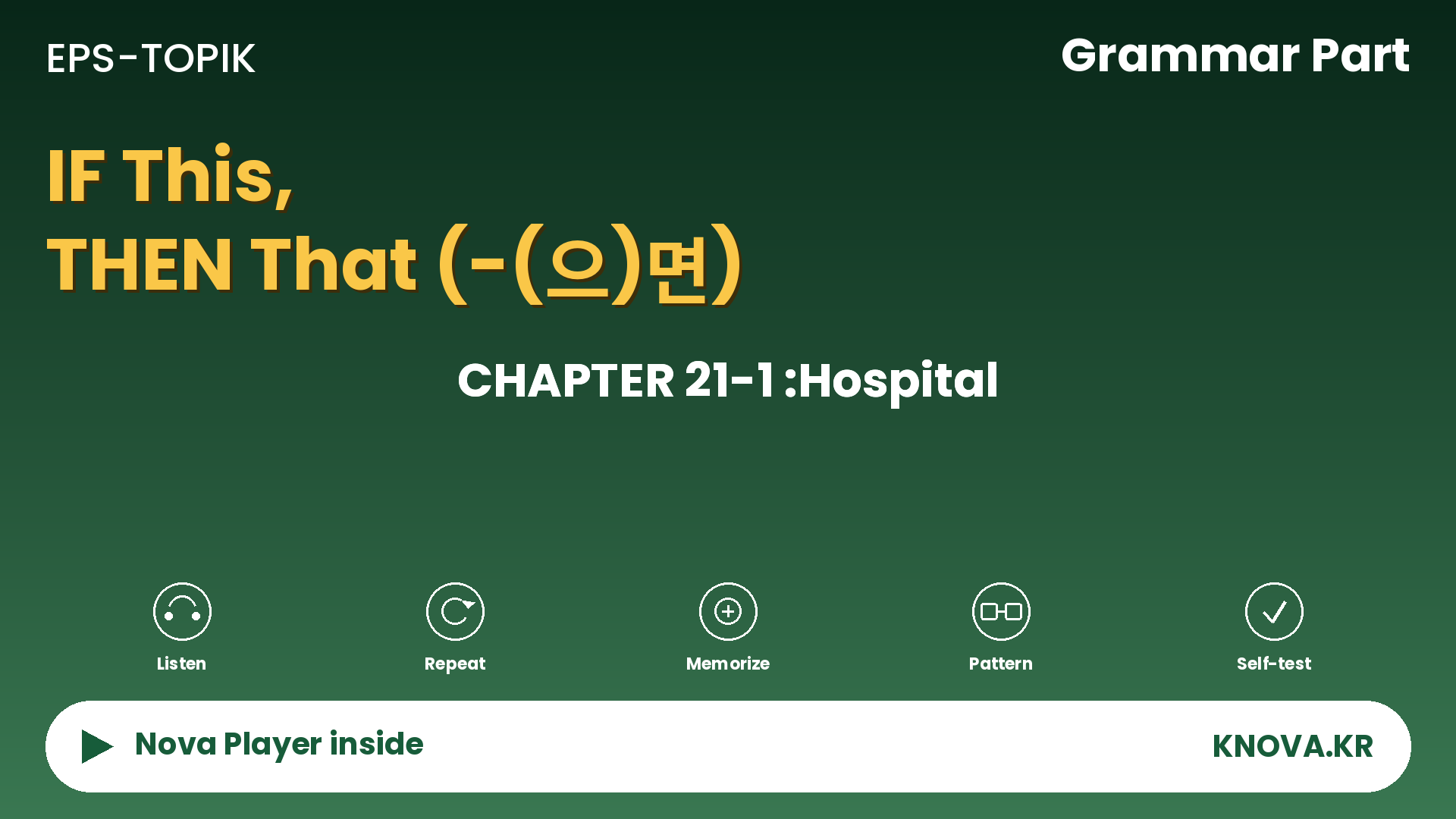 EPS-TOPIK Chapter 21-1 Grammar – Talking About Conditions (If/When) in Korean | Teacher Nova