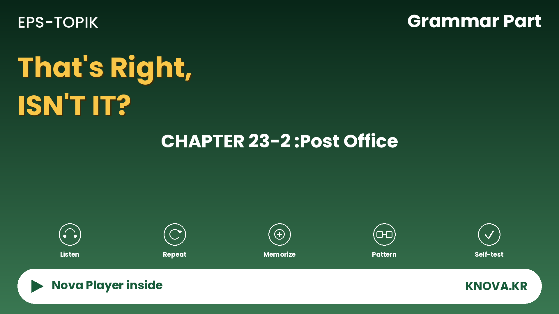 EPS-TOPIK Chapter 23-2 Grammar – Confirming What You Already Know in Korean | Teacher Nova