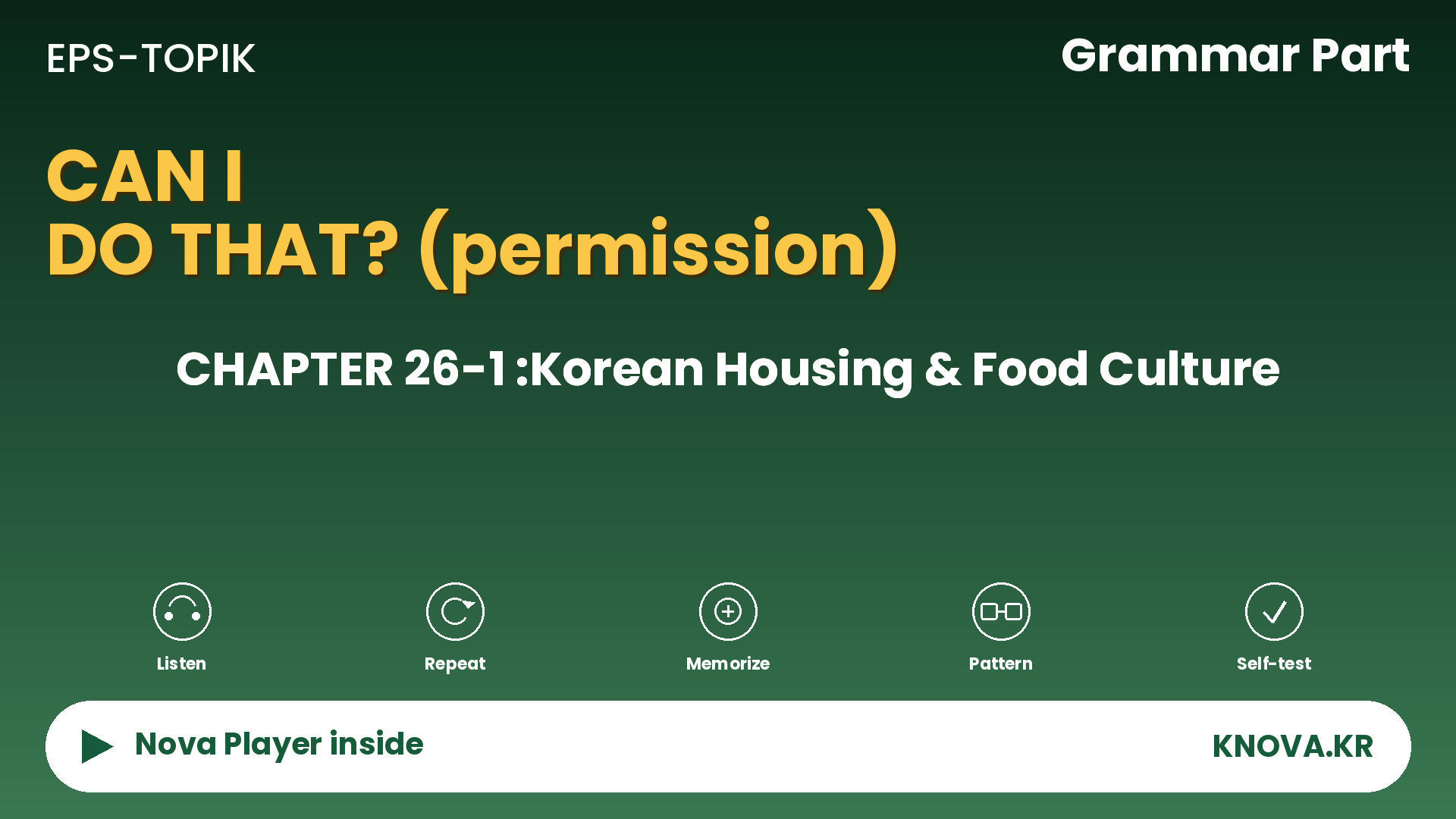  EPS-TOPIK Chapter 26-1 Grammar – Asking and Giving Permission in Korean | Teacher Nova
