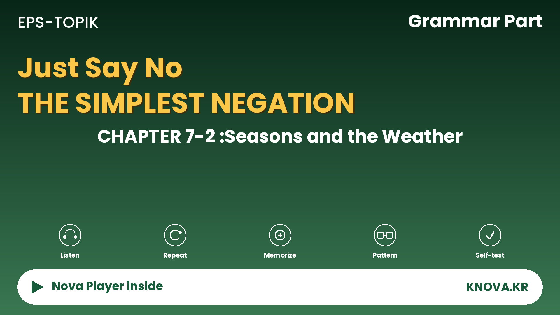 EPS-TOPIK Chapter 7-2 Grammar – Simple negation in Korean | Teacher Nova