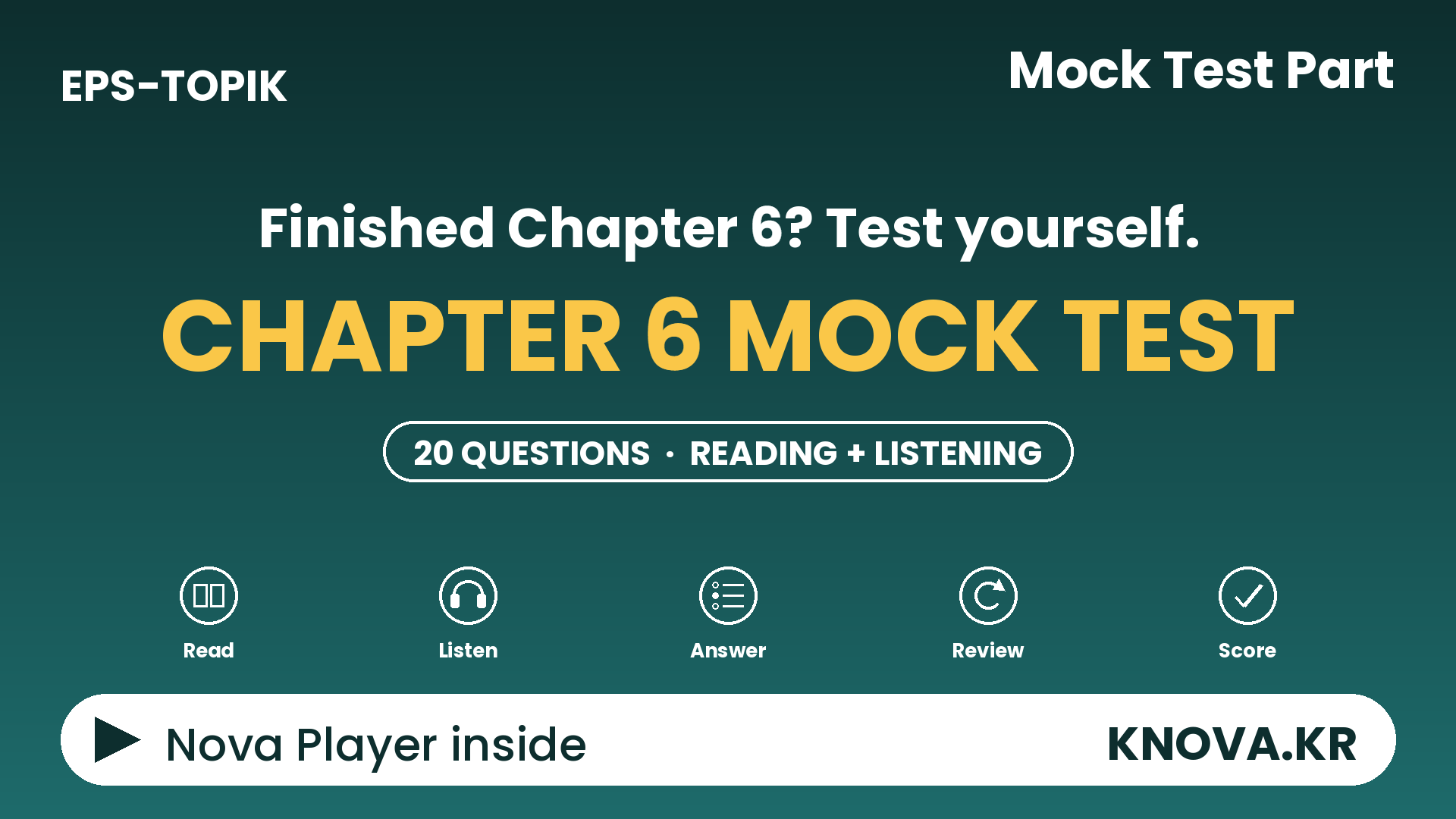 EPS-TOPIK Chapter 6 Mock Test - Daily Routine 20 questions with Korean audio